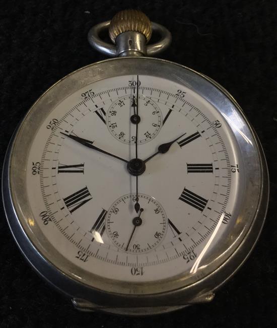 Silver chromometer pocket watch